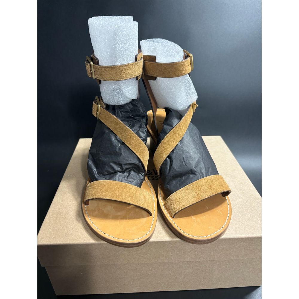 Zadig & Voltaire NIB Cecilia Caprese Sandal Suede In Brown Sz FR38/US8 MSRP $498 - Picture 2 of 9